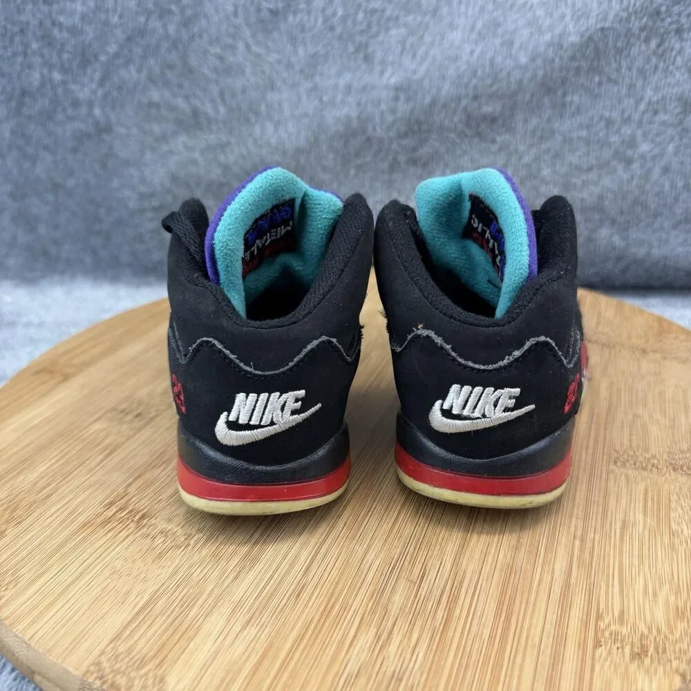 Jordan Air Jordan 5 Retro Shoes Toddler Size 9C Black Red Sneakers CZ2991-001